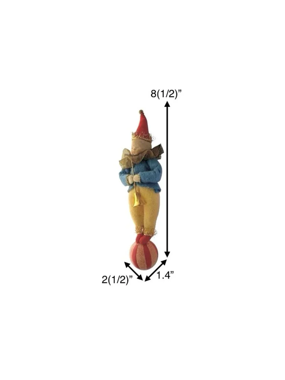 Clown Ornament Jester Figurine Vintage Christmas Decor